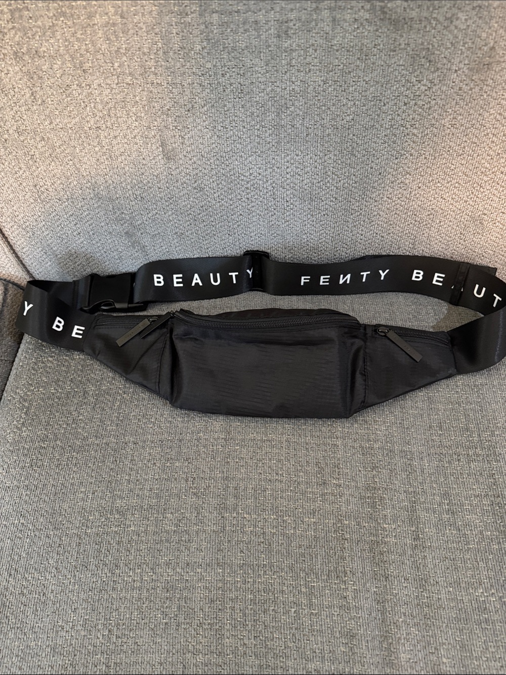 Fenty Beauty Black Logo Belt Bag with Branded Strap